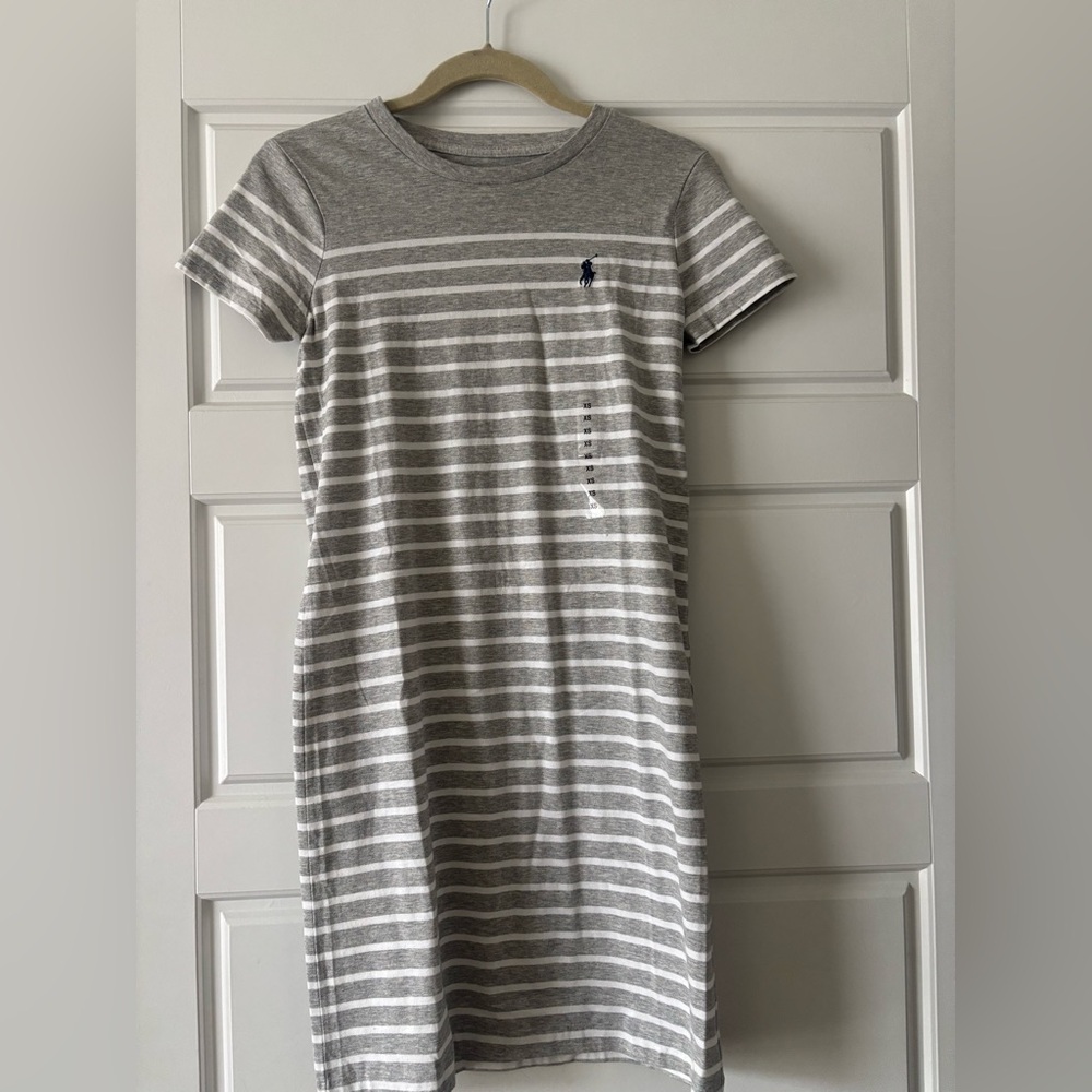Polo by Ralph Lauren Gray and White Striped Tee